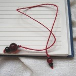 Red & Black Beaded Thong Bookmark by Denise Chaney