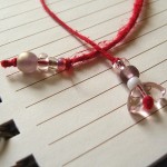 Red & Pink w/ Fin Beaded Thong Bookmark by Denise Chaney